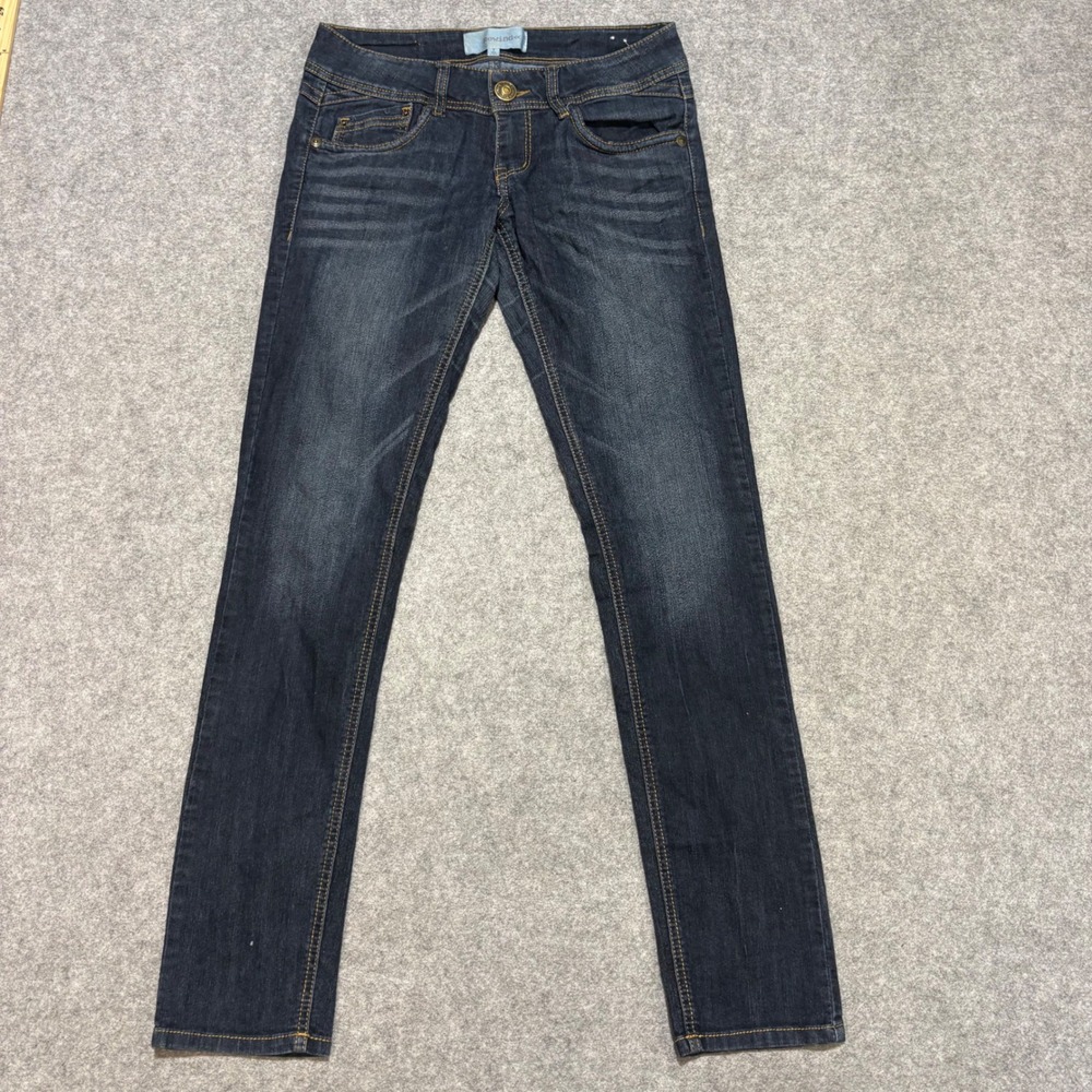 Rewind Jeans Womens 7 Dark Wash Skinny Denim Pants Contrast Stitching